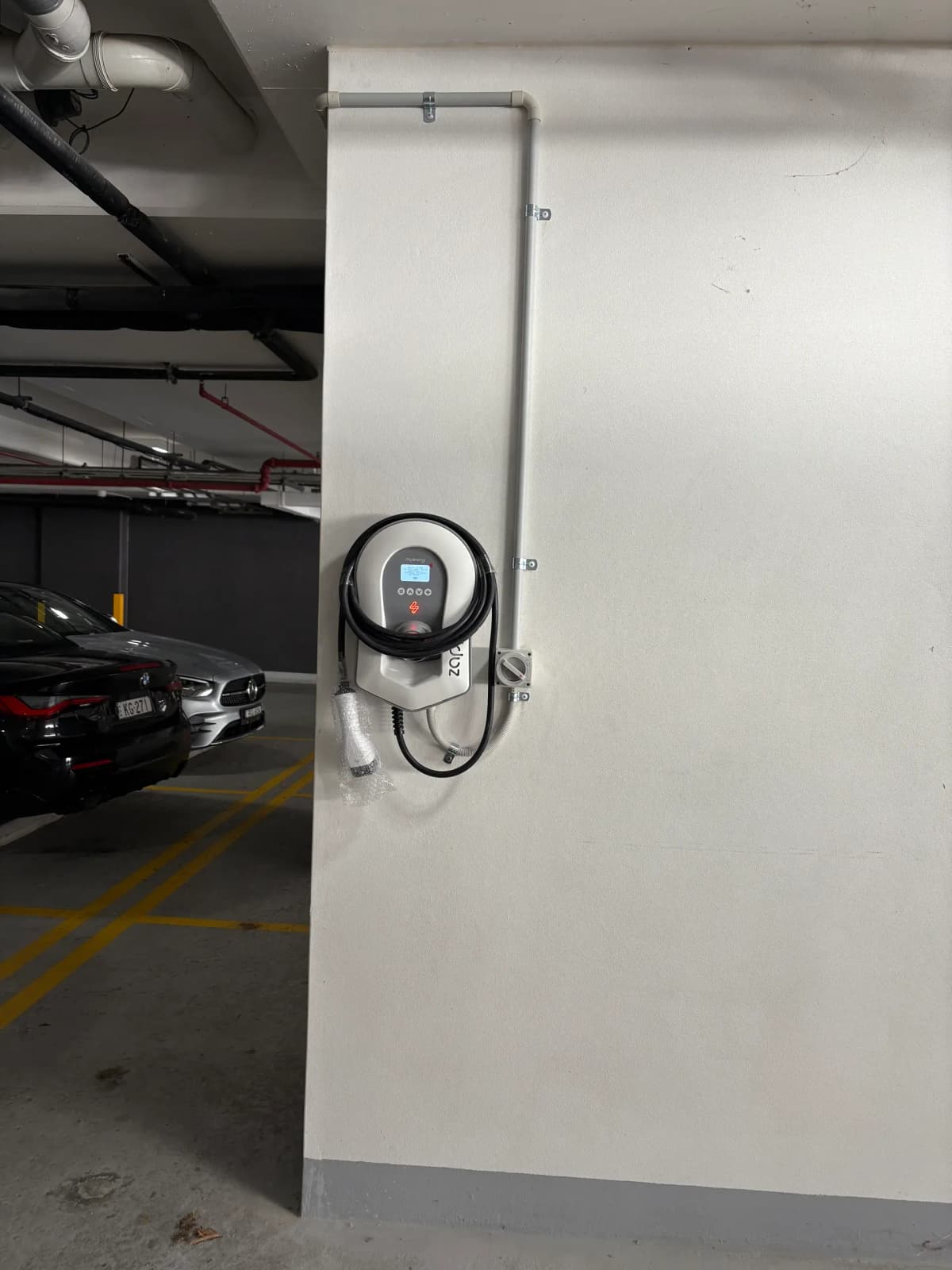 EV charger installed in garage