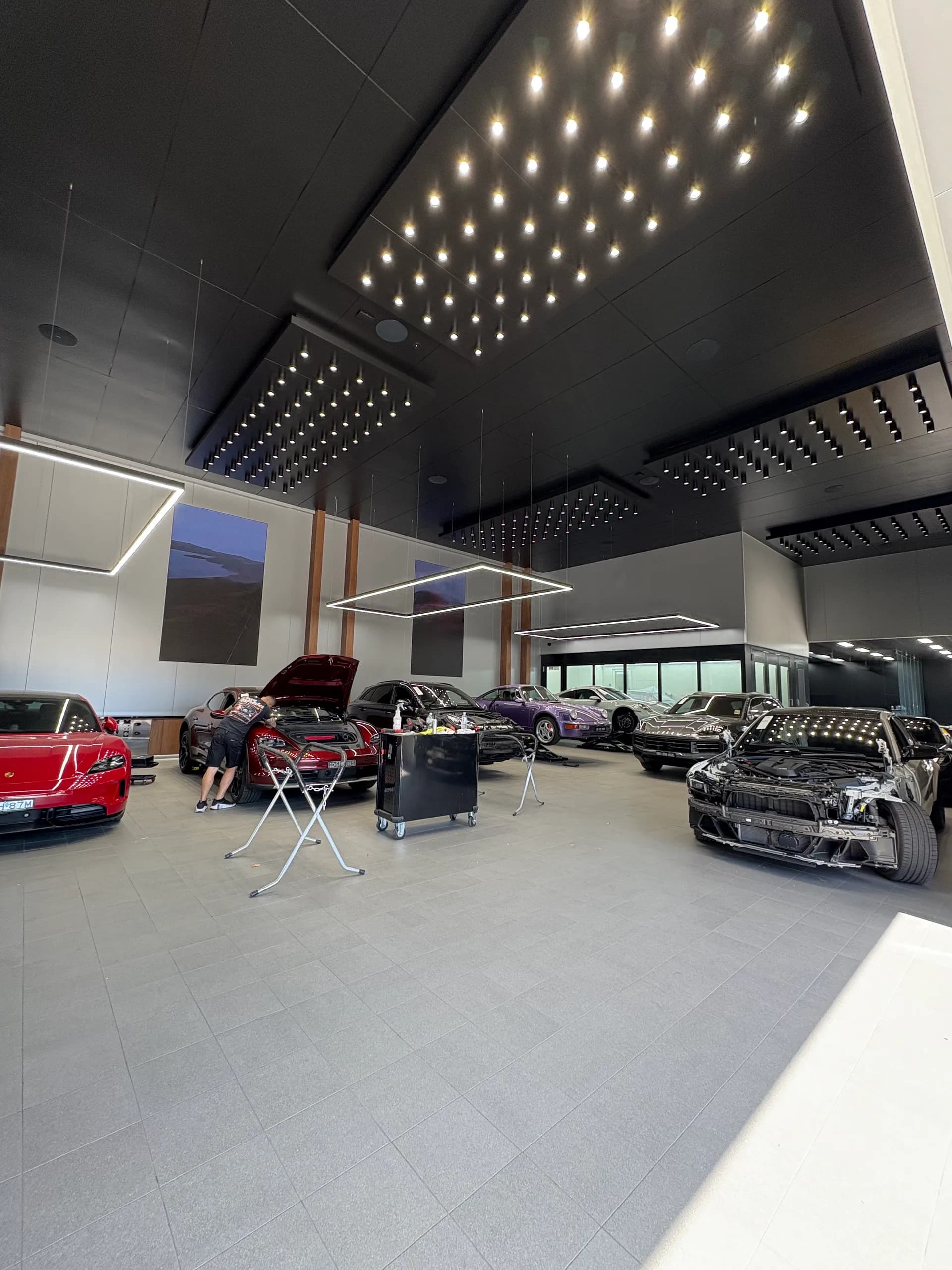 Car detailing bay lighting