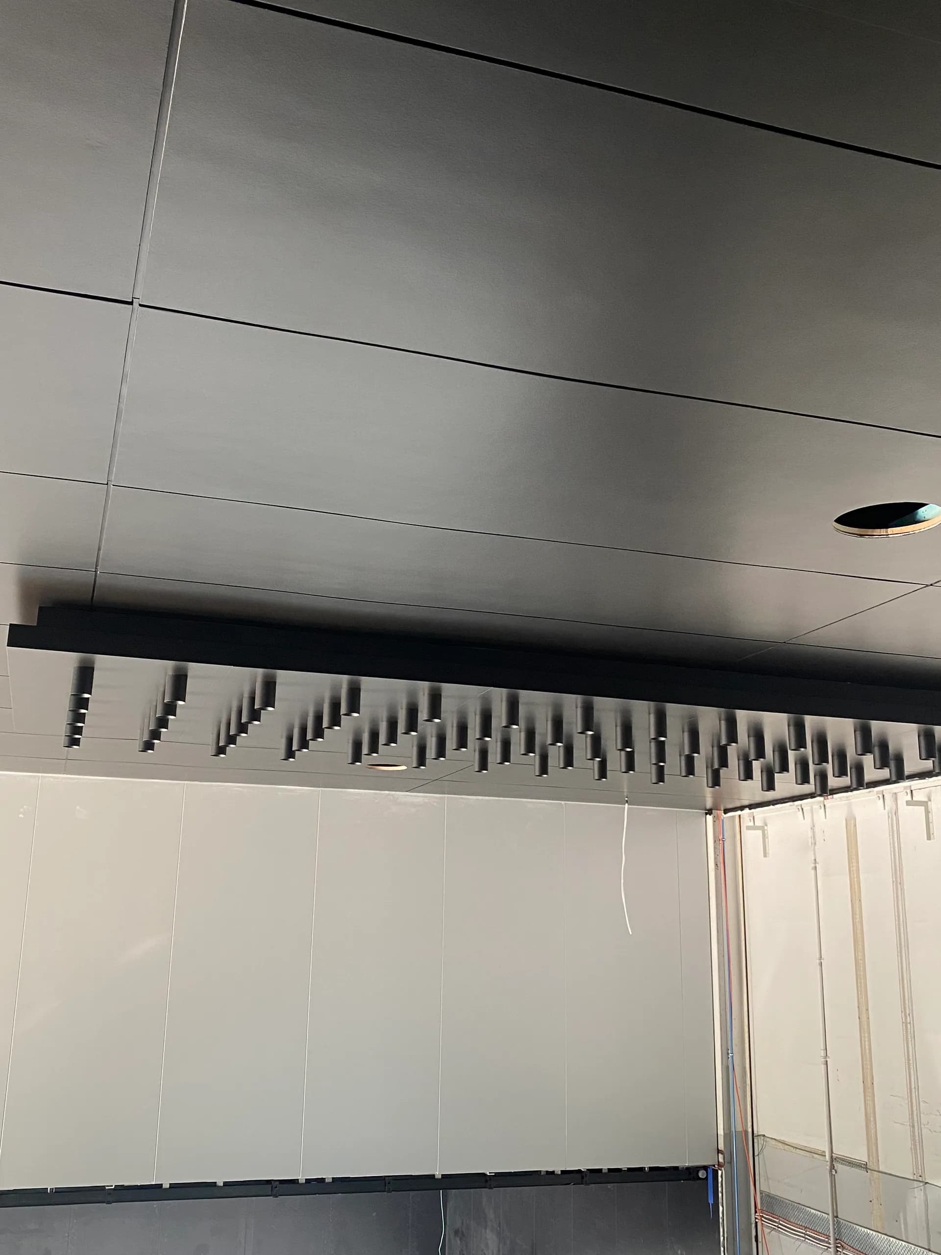 Exposed ceiling wiring array
