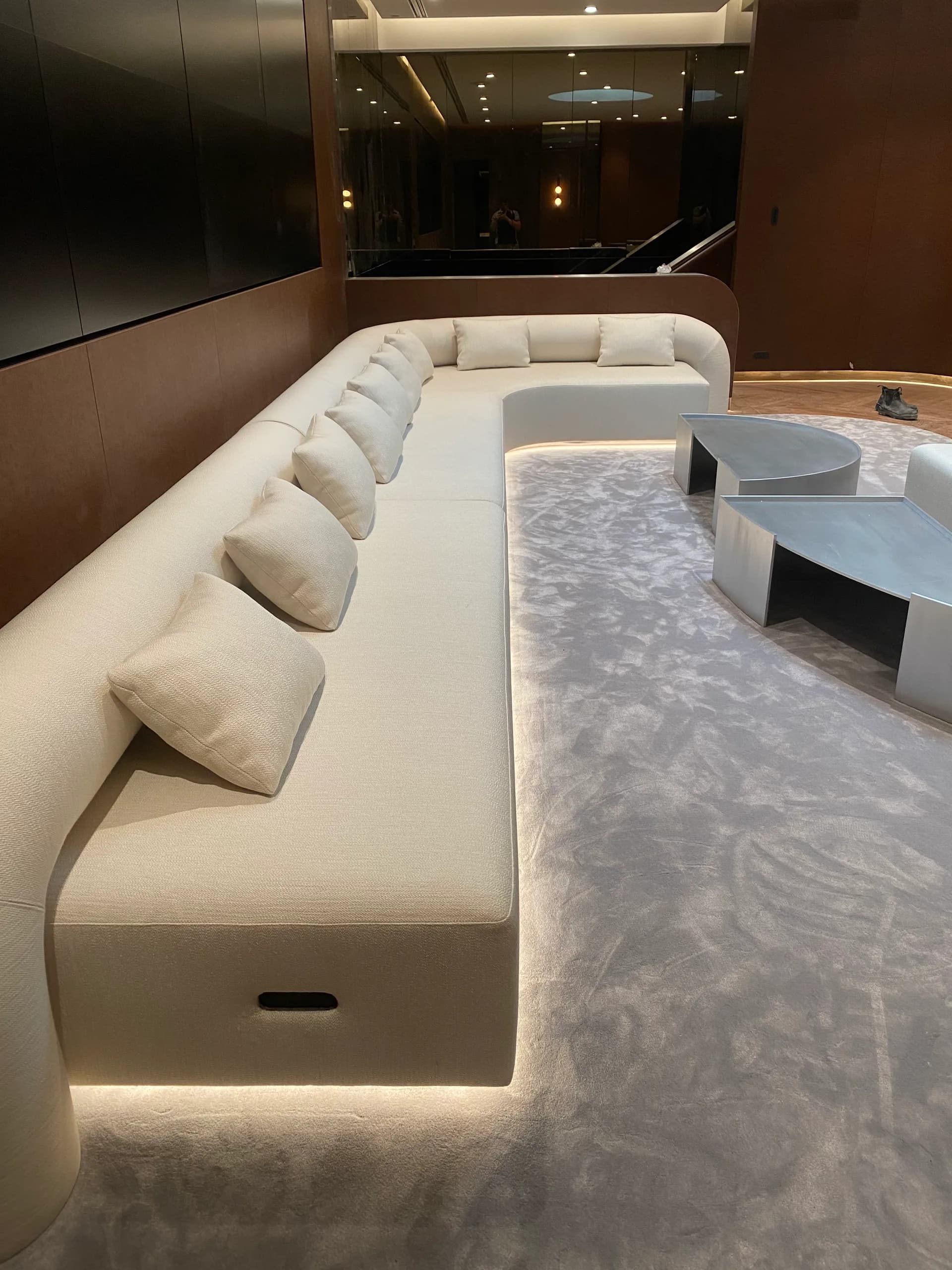 Lounge bench strip lighting