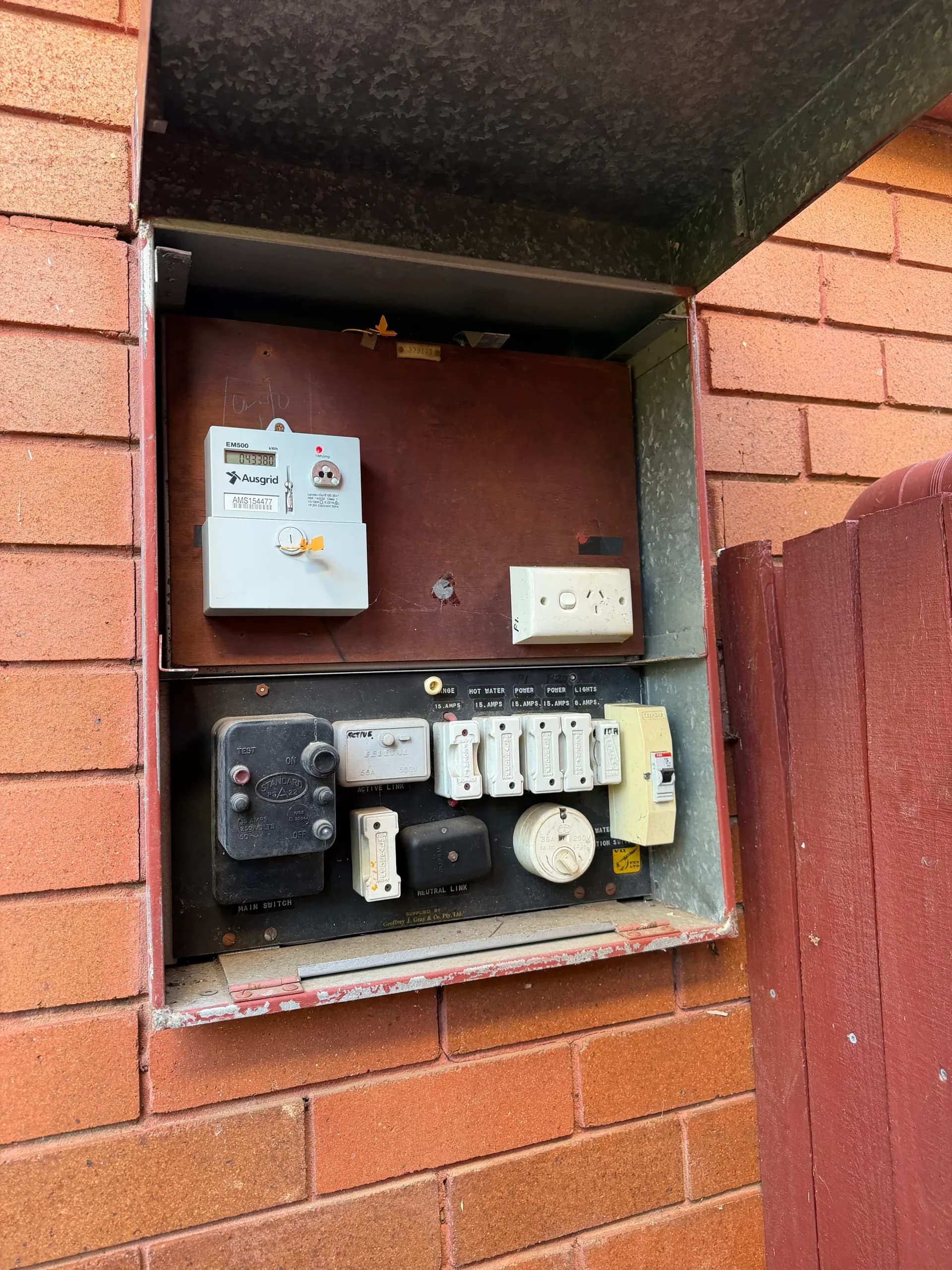 Old meter and fusebox