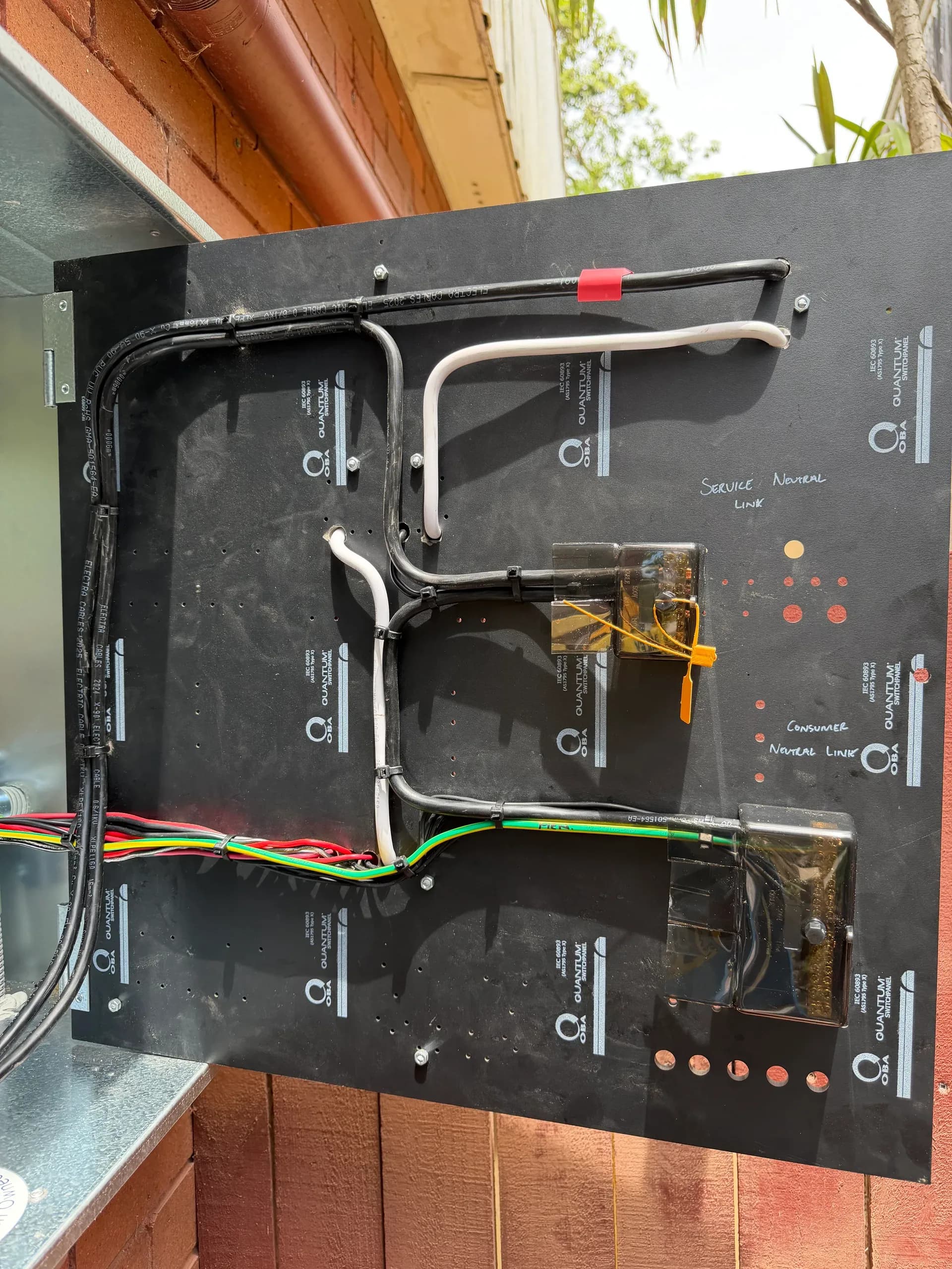 Switchboard wiring backboard