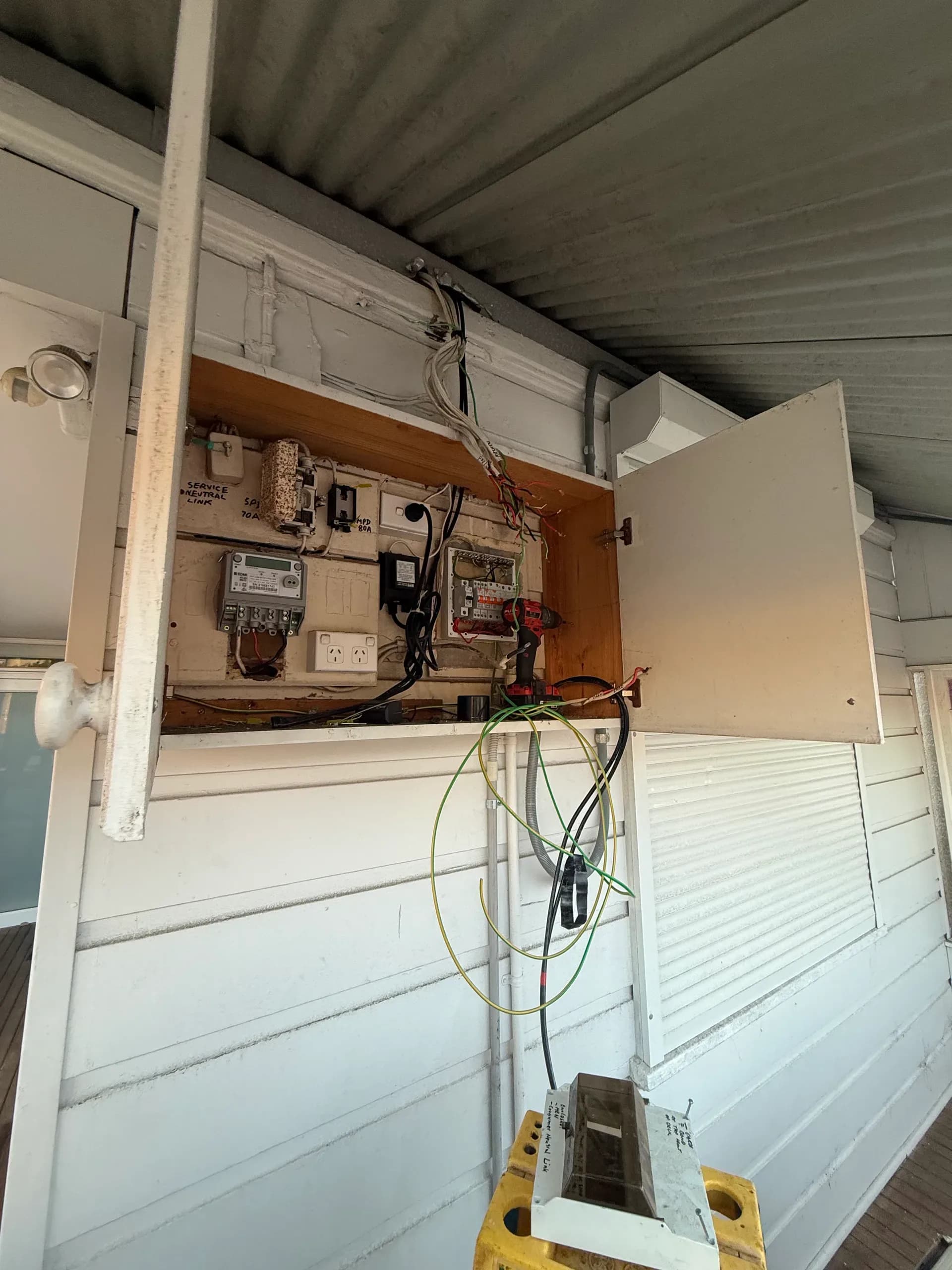 Old meter box exposed