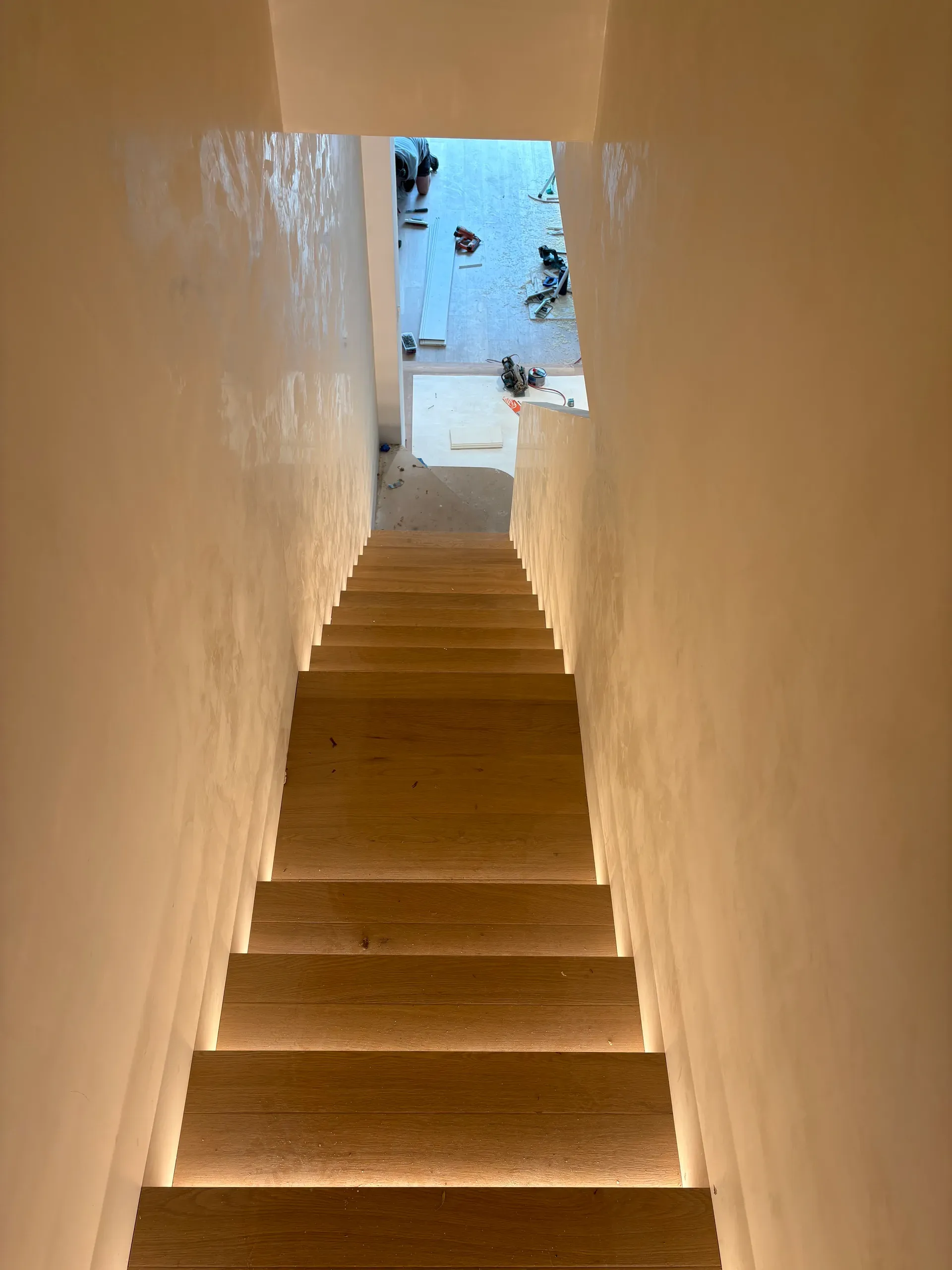 Stair strip lighting rough-in